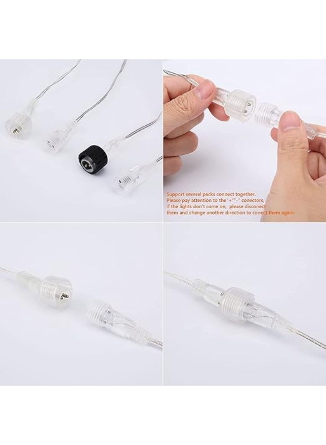 أضواء متدلية خارجية على شكل جليد، بطول 2.5 متر 8 قطع، طول كل قطعة 45 سم، أضواء بيضاء خارجية، 8 أوضاع إضاءة، مقاومة للماء - Image 5